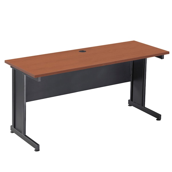 Interion By Global Industrial Office Desk, 24 in D X 30 in H, 60 in W X Steel Frame, Laminate Top, Cherry 240345CH - main